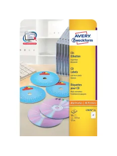 Этикетки самоклеящиеся для CD/DVD, д/17, 50 шт, Avery Zweckform, L7676-25