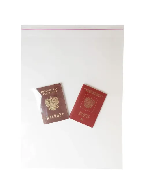 Пакет БОПП 350ммx450мм+40мм клапан со скотчем x35 мкм  , 100 шт/уп    