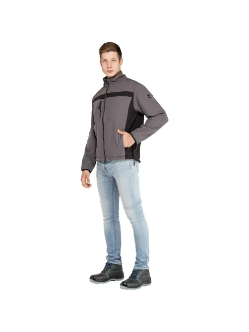 Куртка муж демисезонная софтшел LULEA cер/черн р.3XL(арт.LULE2GR3X)