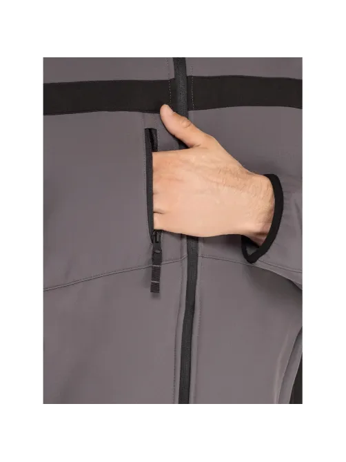 Куртка муж демисезонная софтшел LULEA cер/черн р.3XL(арт.LULE2GR3X)