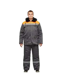 Костюм зим муж (куртка, пк) з35 сер/оранж 120-124/170-176 (Арсенал-СП)