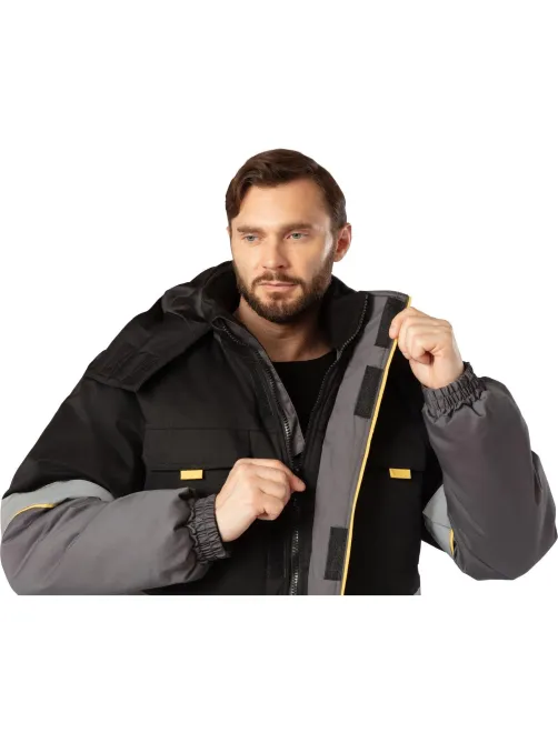 Костюм рабочий зимний муж з43-КПК сер/чер (р.48-50) 158-164 (серия З)