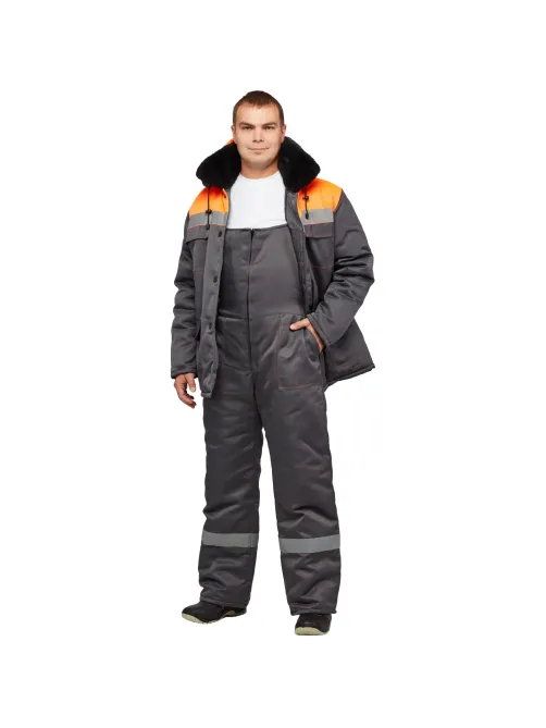 Костюм зим муж (куртка, пк) з35 сер/оранж 112-116/158-164 (Арсенал-СП)