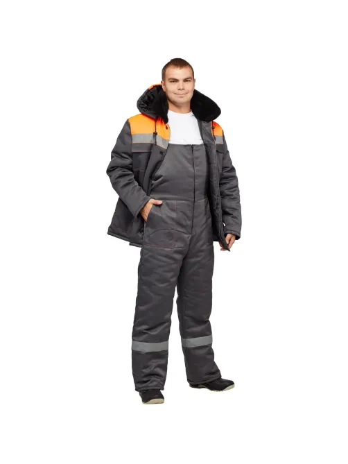 Костюм зим муж (куртка, пк) з35 сер/оранж 88-92/170-176 (Арсенал-СП)