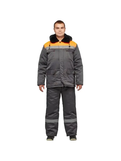 Костюм зим муж (куртка, пк) з35 сер/оранж 88-92/170-176 (Арсенал-СП)