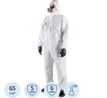 Комбинезон одноразовый (65г/м2)с кап.JetaSafetyJPC65 ElementComfrtбел рXXXL