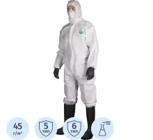 Комбинезон одноразовый защитный с капюшоном SafeGard76 белый р-р XL (ES428)