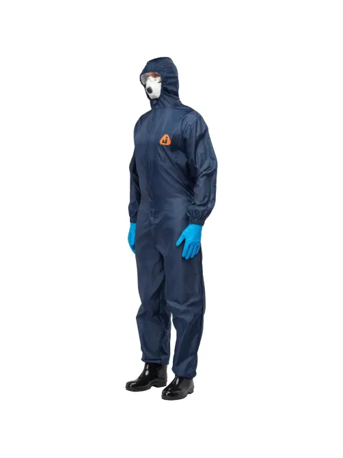Комбинезон многоразовый защитный с капюшоном JetaSafety JPC75b синий р.М