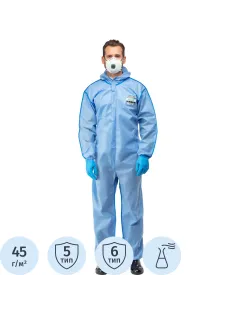 Комбинезон одноразовый защитный с капюш SafeGard76 синий р-р XХXL (ESB428)