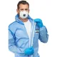 Комбинезон одноразовый защитный с капюшоном SafeGard76 синий р-р L (ESB428)