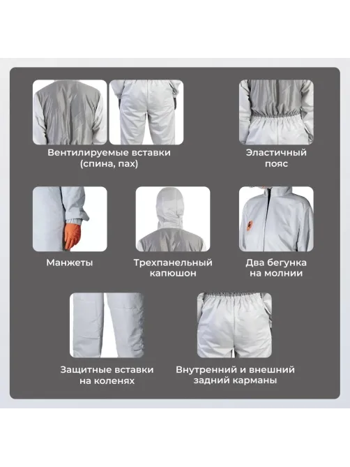 Комбинезон многоразовый защитный Jeta Safety JPC-175 Carbo-Master, р.L