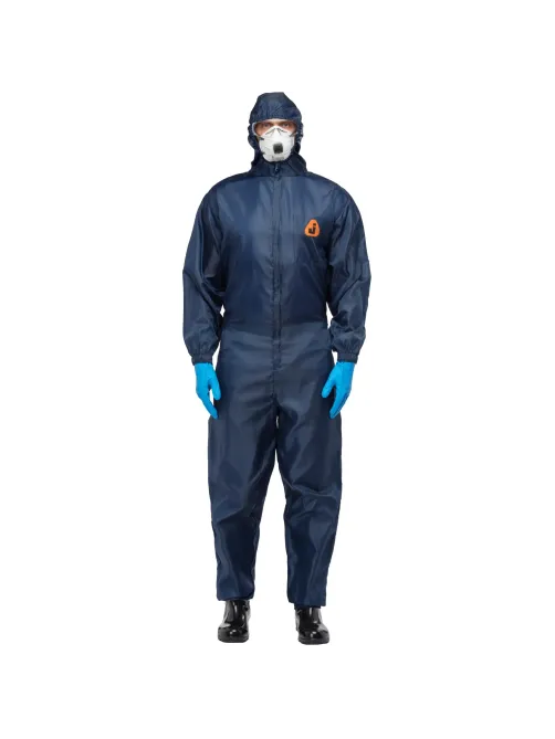 Комбинезон многоразовый защитный с капюшоном JetaSafety JPC75b синий р.М
