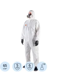 Комбинезон одноразовый (65г/м2)с кап.JetaSafety JPC65 ElementComfort бел рL