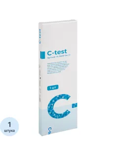 Тест Экспресс на антиген 2в1, Covid-19+грипп А/В, C-test, 1шт