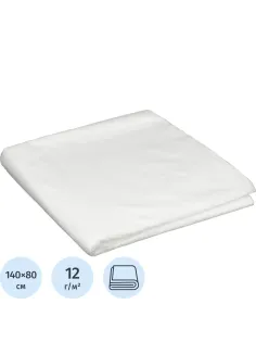 Простыня 140x80, смс, белый, Стандарт, 50шт/уп, 01-674