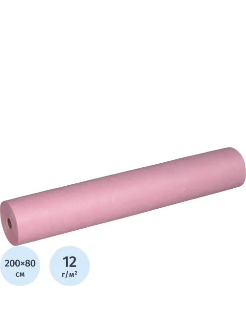 Простыня в рулоне 200x80, смс, розовый, Стандарт, 100шт/рул, 601-494