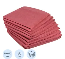 Простыня 200x70, спанбонд, пл.30, бордо, 10шт/уп, штучно, 00-048