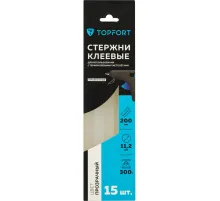 Стержни клеевые прозрачные 11x200, упаковка 15 штук, Topfort