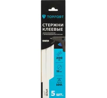 Стержни клеевые белые 11x200, упаковка 5 штук, Topfort