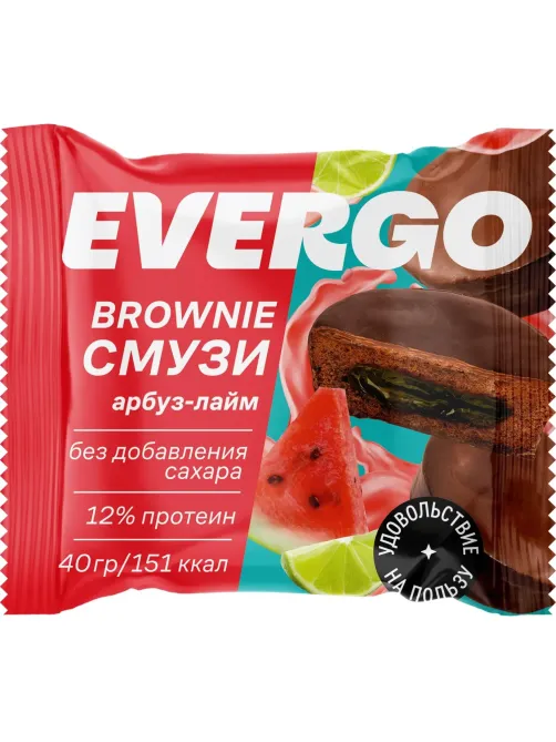Пирожное Брауни EVERGO Кейк Смузи со вкусом арбуз-лайм 320г
