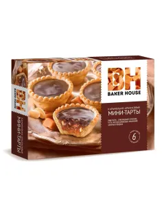 Пирожное Мини-тарты Baker House с карамельно-арахисовой начинкой, 240г