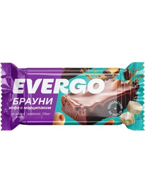 Пирожное протеиновое EVERGO Брауни кофе с марципаном 600г