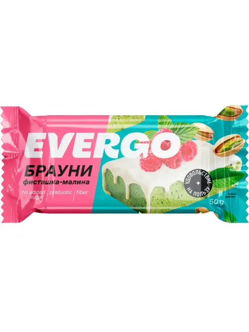 Пирожное протеиновое EVERGO Брауни фисташка-малина 600г
