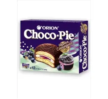 Пирожное в глазури Orion Choco Pie BLACK CURRANT, 12шт/1уп