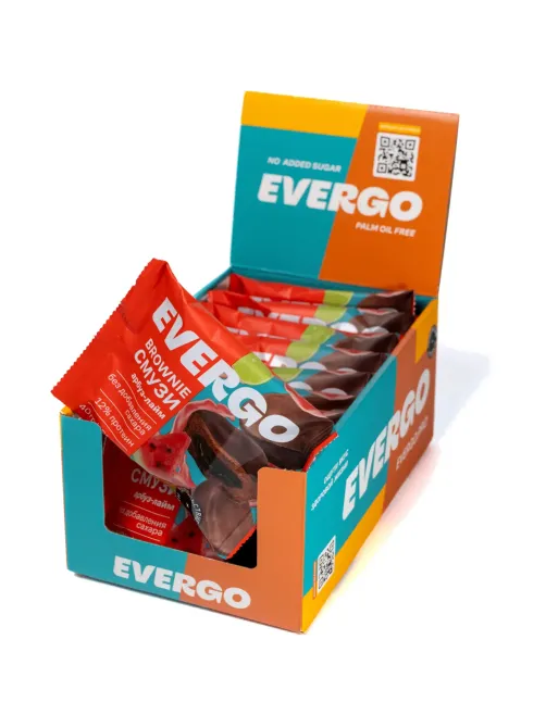 Пирожное Брауни EVERGO Кейк Смузи со вкусом арбуз-лайм 320г