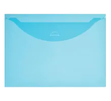Папка-конверт с клапаном 180 синий прозрачный 10 шт/уп