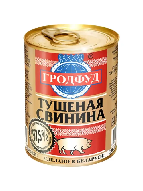 Тушенка Гродфуд свинина тушеная ж/б,338гр
