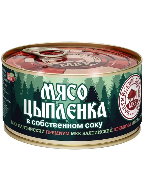 Мясо цыпленка Балтийский Деликатес в собственном соку премиум, 325г