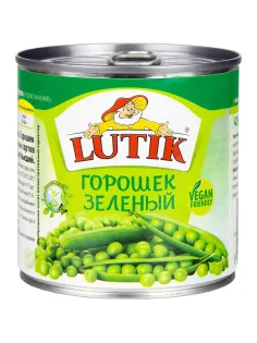 Горошек Консервация Lutik зеленый, 425мл