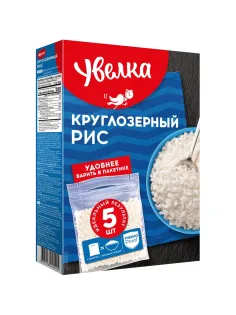 Рис крупа Увелка кругл. шлиф., 5пак х 80г