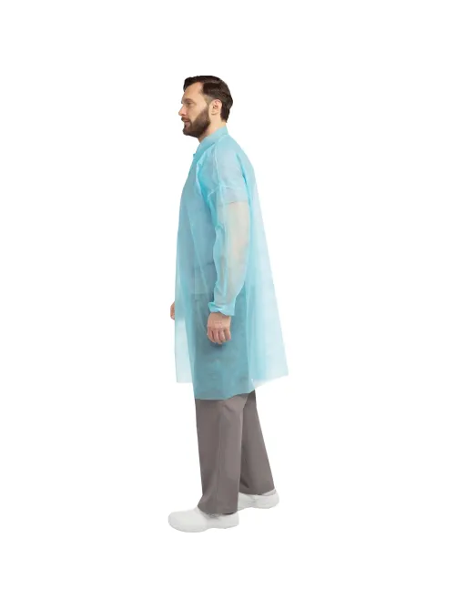 Халат на кнопках 20гр/м2 р.XXXL , голубой (10шт/упак),арт.406-877-008,к