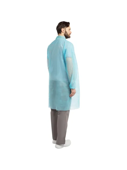 Халат на кнопках 20гр/м2 р.XL, голубой (10шт/упак),арт.406-877-006,к