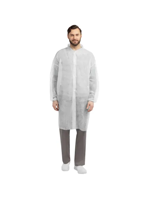 Халат на кнопках 20гр/м2 р.XXL, белый (10шт/упак),арт.406-877-003,к