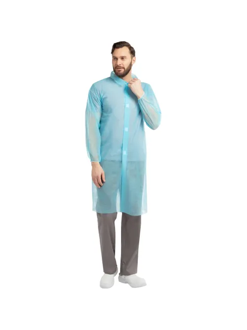 Халат на липучках 20гр/м2 р.XXL, голубой (10шт/упак),арт.406-878-007,к