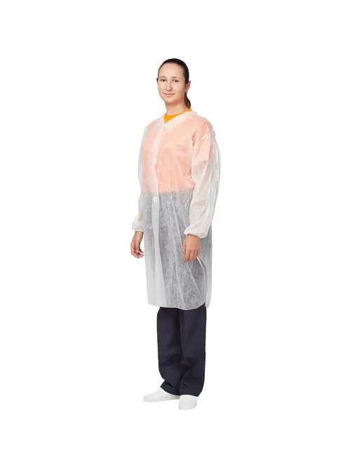 Халат на липучках 20гр/м2 р.XXXL, белый (10шт/упак),арт.406-878-004,к