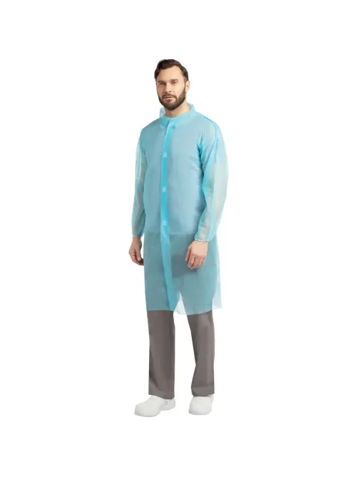 Халат на липучках 20гр/м2 р.XXL, голубой (10шт/упак),арт.406-878-007,к