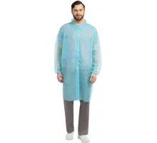 Халат на кнопках 20гр/м2 р.XXL, голубой(10шт/упак),арт.406-877-007,к