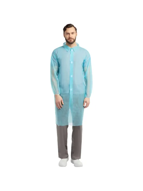 Халат на липучках 20гр/м2 р.XL, голубой (10шт/упак),арт.406-878-006,к
