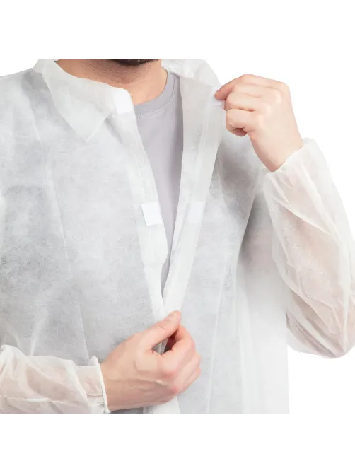 Халат на липучках 20гр/м2 р.XXXL, белый (10шт/упак),арт.406-878-004,к