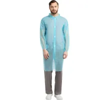 Халат на липучках 20гр/м2 р.XXL, голубой (10шт/упак),арт.406-878-007,к
