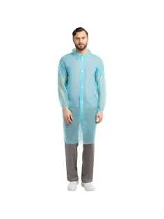 Халат на липучках 20гр/м2 р.XXL, голубой (10шт/упак),арт.406-878-007,к