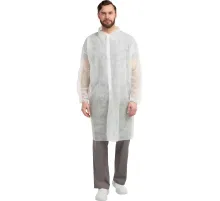 Халат на липучках 20гр/м2 р.XXL, белый, (10шт/упак),арт.406-878-003,к