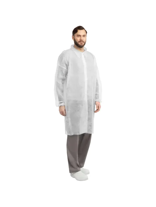 Халат на кнопках 20гр/м2 р.XXL, белый (10шт/упак),арт.406-877-003,к