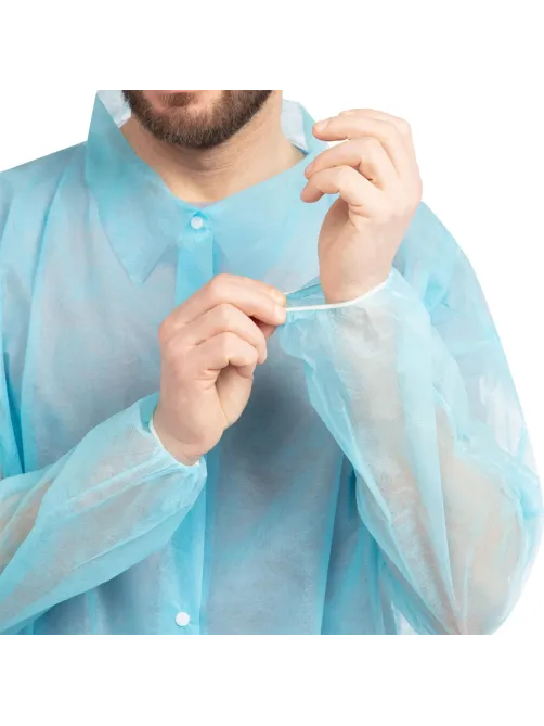 Халат на кнопках 20гр/м2 р.XXL, голубой(10шт/упак),арт.406-877-007,к