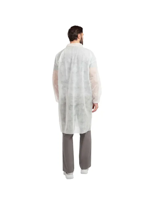 Халат на липучках 20гр/м2 р.XXL, белый, (10шт/упак),арт.406-878-003,к