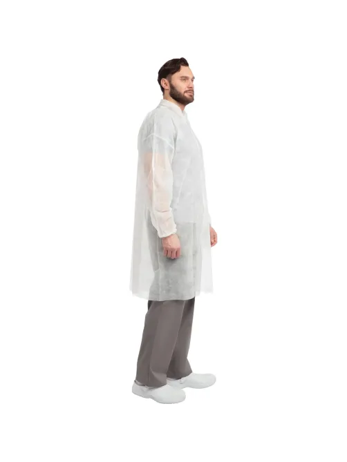 Халат на липучках 20гр/м2 р.XL, белый (10шт/упак),арт.406-878-002,к